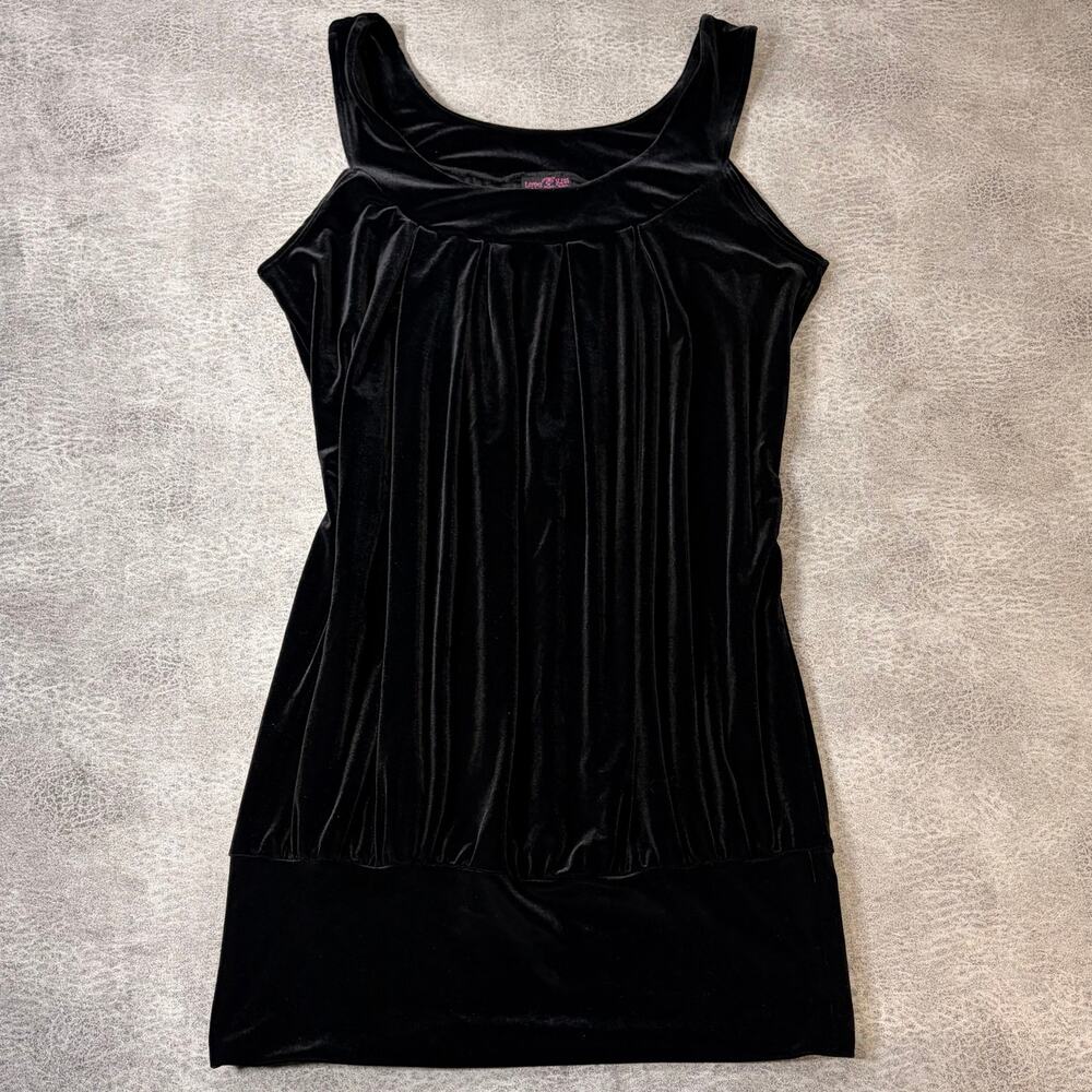Y2k Black Velvet Bubble Mini Dress